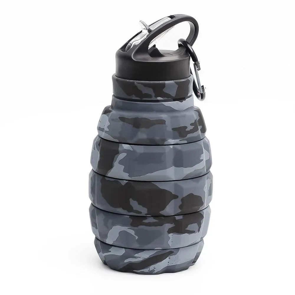 Foldable Water Bottle Food Grade Silicone Cycling Hiking Kettle With Hook - Bellarte Enchanté Foldable Water Bottle Food Grade Silicone Cycling Hiking Kettle With Hook